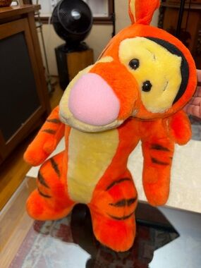 Mattel Orange and Yellow vintage Tigger Plush with Pink Nose